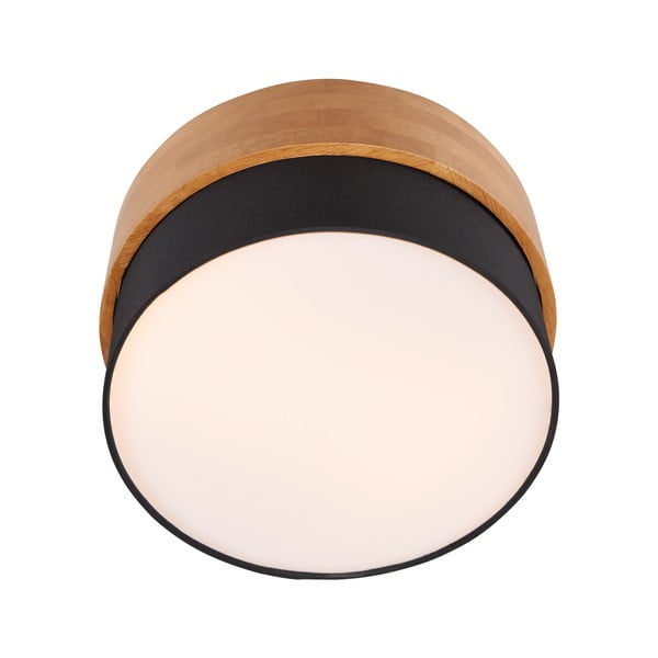 Stropní svítidlo v černo-přírodní barvě s textilním stínidlem Seasons – Trio-image-3