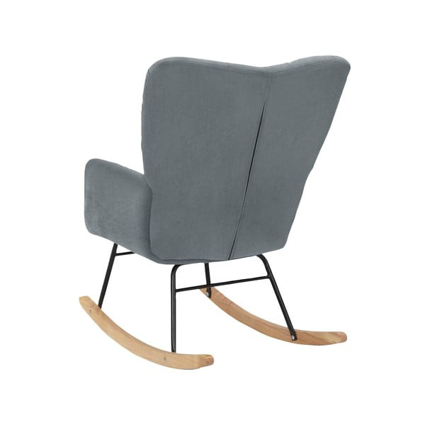 Šedé sametové houpací křeslo Elza – Støraa-image-3