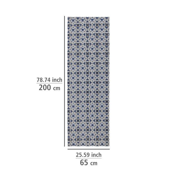 Bílo-modrá plastová koupelnová předložka 65x200 cm Murcia – Wenko-image-4