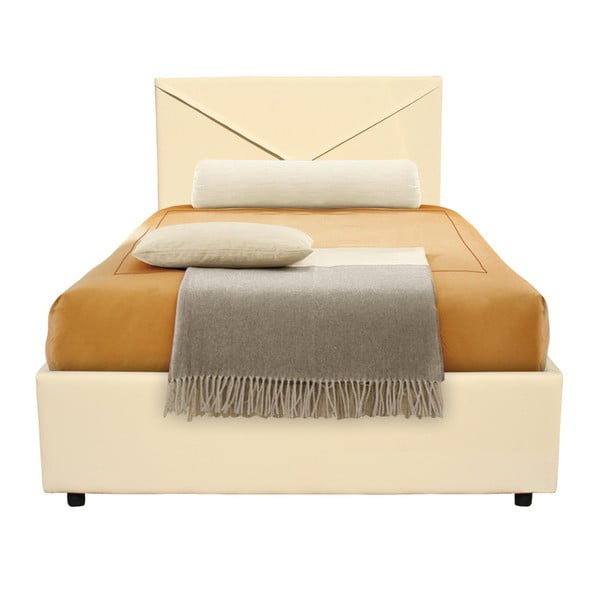 Béžová jednolůžková postel s úložným prostorem 13Casa Mina, 95 x 205 cm