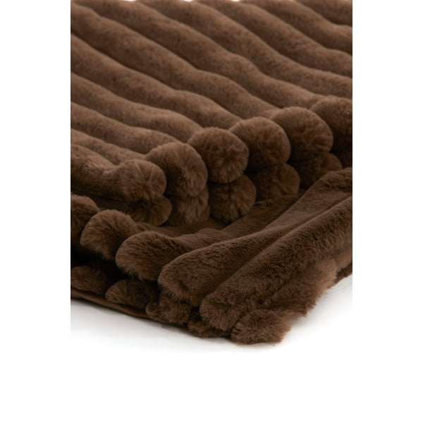 Hnědá deka z mikroplyše 130x170 cm Vajen – Light & Living-image-1