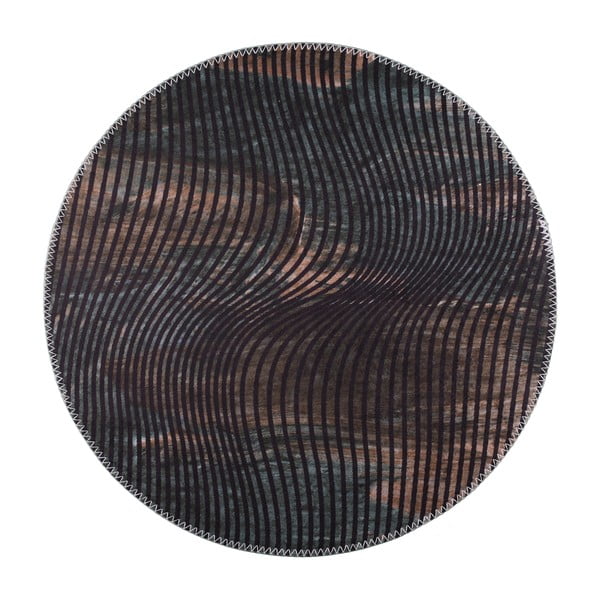 Černý pratelný kulatý koberec ø 80 cm – Vitaus