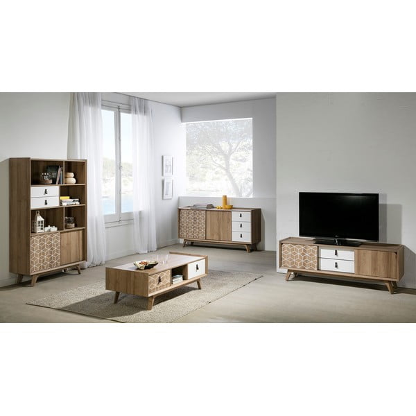 Hnědo-bílá TV komoda Marckeric Java-image-1