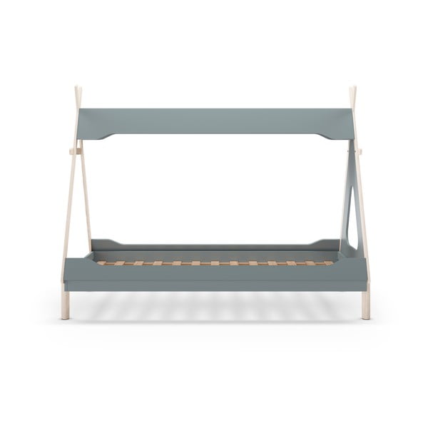 Domečková dětská postel z borovicového dřeva v petrolejové barvě 90x190 cm Nora – Marckeric-image-3