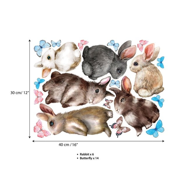 Nástěnné dětské samolepky Ambiance Baby Rabbits-image-2