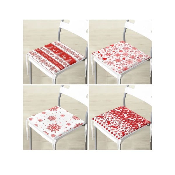 Podsedáky v sadě 4 ks s vánočním motivem 40x40 cm Snowflakes – Mila Home-image-4