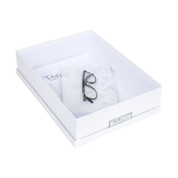 Bílý úložný box se jmenovkou na dokumenty Bigso Box of Sweden Oskar, velikost A4-image-3