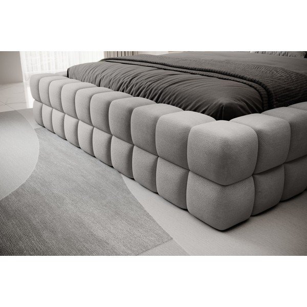 Šedá čalouněná dvoulůžková postel s úložným prostorem s roštem 140x200 cm Dizzle – ELTAP-image-3