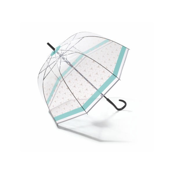 Transparentní holový deštník s modrými detaily Birdcage Symetric, ⌀ 85 cm