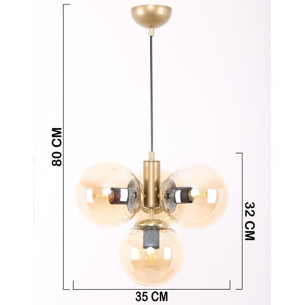 Závěsné svítidlo se skleněným stínidlem ve žluto-zlaté barvě ø 15 cm Hector – Squid Lighting-image-4