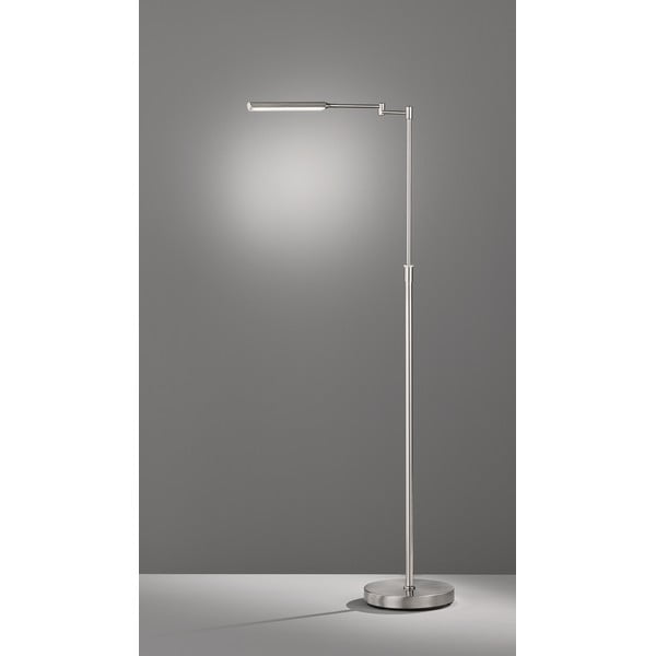 LED stojací lampa ve stříbrné barvě s kovovým stínidlem (výška 130 cm) Nami – Fischer & Honsel-image-2