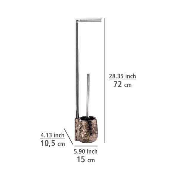 Hnědý keramický stojan na toaletní papír se štětkou Marrakesh – Wenko-image-3