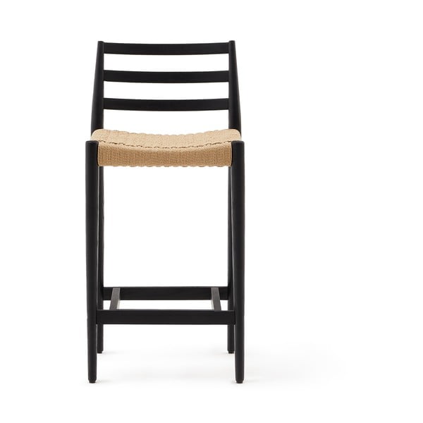 Černá/v přírodní barvě barová židle z dubového dřeva (výška sedáku 70 cm) Analy – Kave Home-image-2