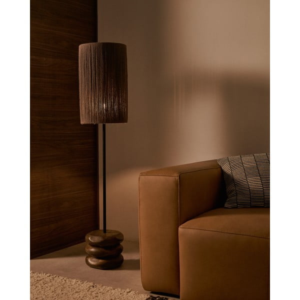 Stolní lampa v tmavě přírodní barvě z masivu akácie (výška 147 cm) Kor – Kave Home-image-1