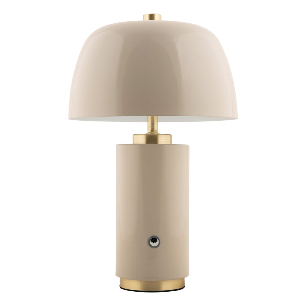 Krémová LED stmívatelná stolní lampa s kovovým stínidlem (výška 30 cm) Freya – Leitmotiv