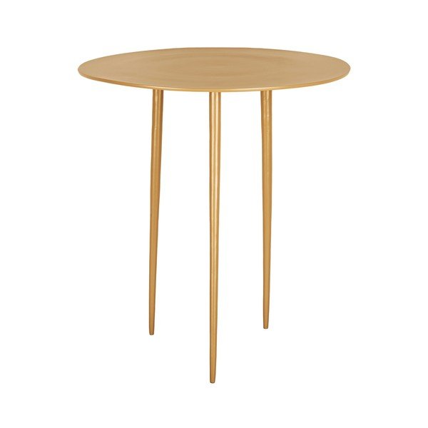 Hořčicově žlutý kovový odkládací stolek Leitmotiv Supreme, ø 37 cm