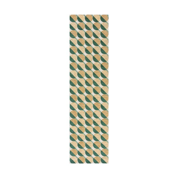 Žluto-zelený běhoun 60x230 cm Carlos Circle Geo – Flair Rugs