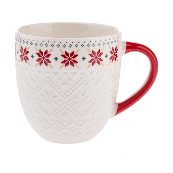 Bílý porcelánový hrnek s vánočním motivem 630 ml Knitting – Dakls