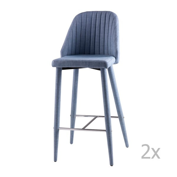 Sada 2 světle modrých barových židlí sømcasa Cassie