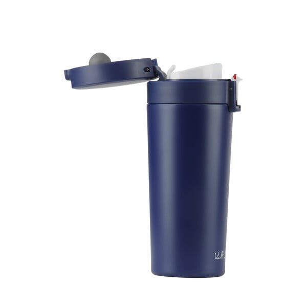 Tmavě modrý cestovní termohrnek Vialli Design Fuori, 400 ml-image-2