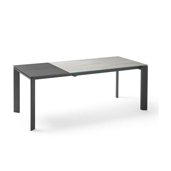 Šedo-černý rozkládací jídelní stůl sømcasa Tamara Blaze, délka 160/240 cm