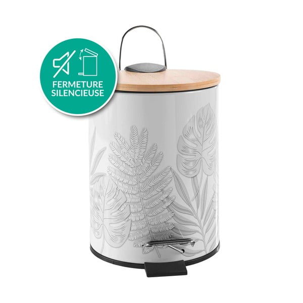 Bílý nášlapný kovový odpadkový koš 3 l Amber – douceur d'intérieur-image-3