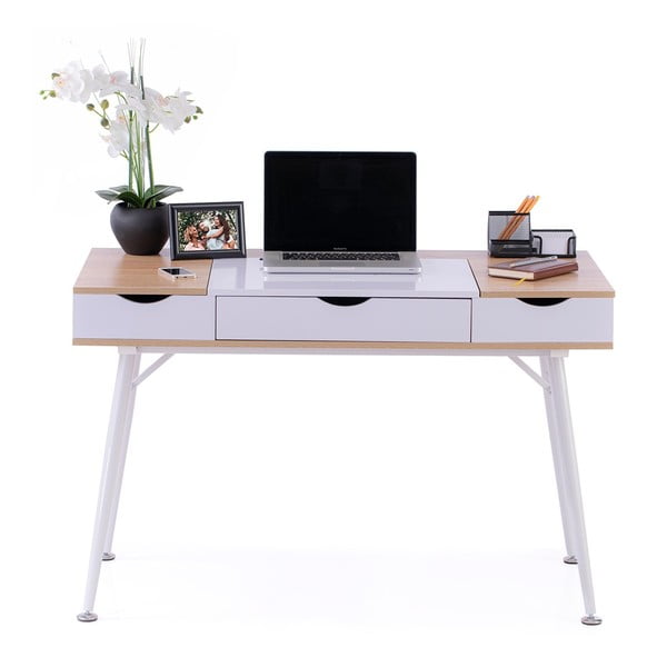 Pracovní stůl s deskou v dubovém dekoru 60x120 cm Faryn – Homede-image-4