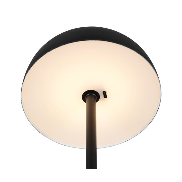 Matně černá LED stolní lampa s kovovým stínidlem (výška 21 cm) Munoz – Trio-image-2