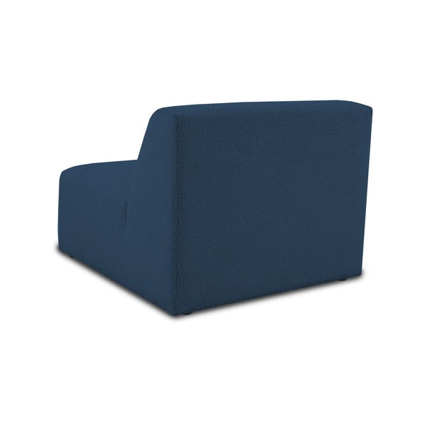 Tmavě modrý modul pohovky z textilie bouclé (středový díl) Roxy – Scandic-image-3