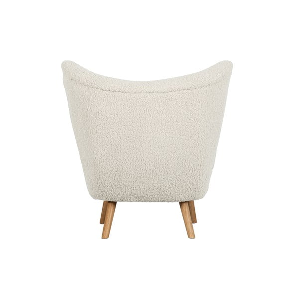 Krémové křeslo z textilie bouclé Celine – WOOOD-image-3
