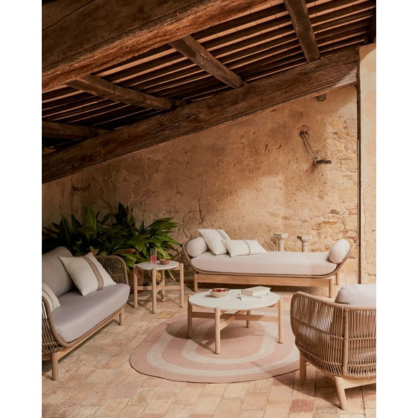 Zahradní pohovka z masivu akácie v krémovo-přírodní barvě Catalina – Kave Home-image-3