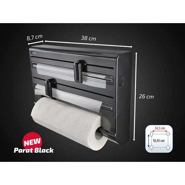 Černý nástěnný plastový držák na fólie a papírové utěrky Parat – LEIFHEIT-image-2