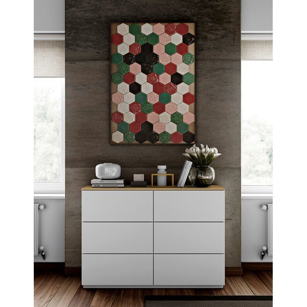 Bílá komoda s šuplíky a deskou v dubovém dekoru TemaHome Join, 120 x 84 cm-image-1