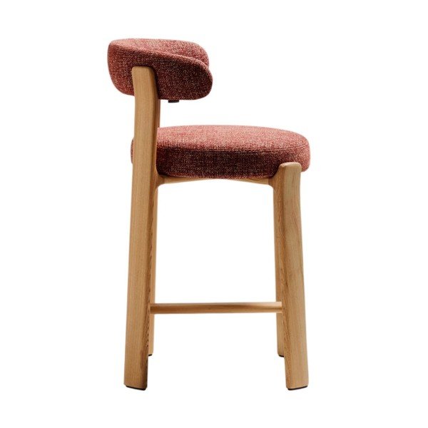 Barová židle z jasanového dřeva v terakotové barvě/ve světle přírodní barvě (výška sedáku 65 cm) Granite – Kave Home-image-3
