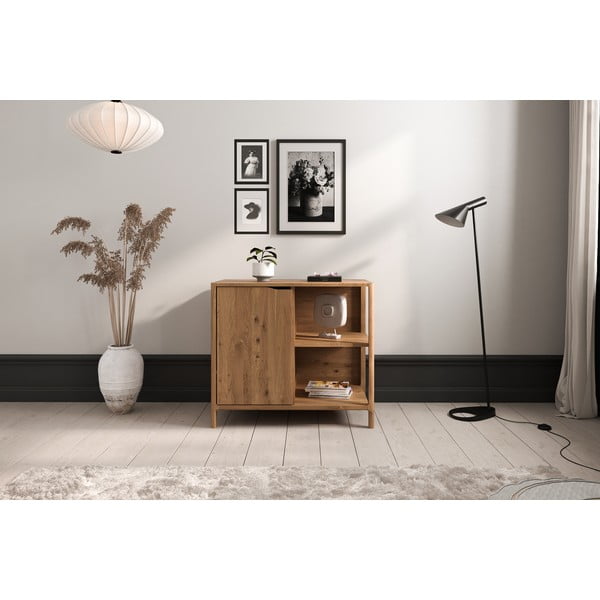 Skříňka z dubového dřeva v přírodní barvě 95x80 cm Twig – The Beds-image-1