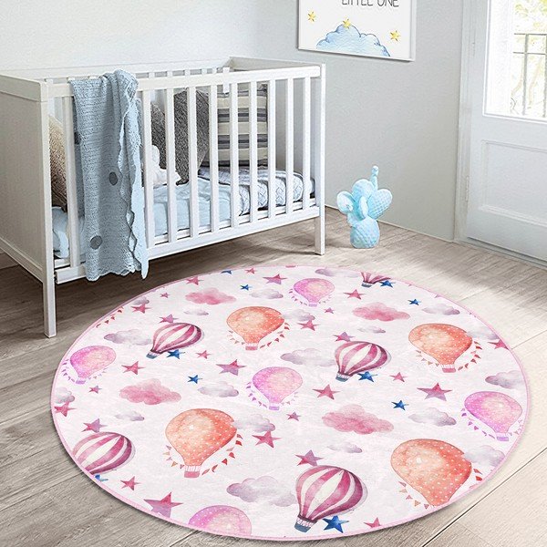 Růžový dětský koberec ø 120 cm Comfort – Mila Home-image-4
