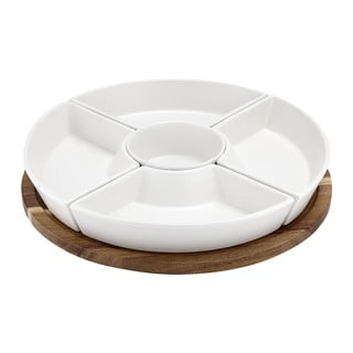 Bílý servírovací talíř z kameniny 35x35 cm Essentials - Ladelle