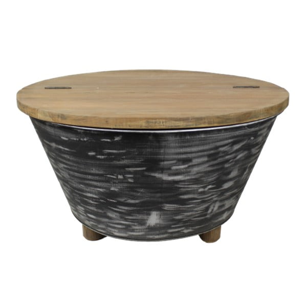 Odkládací stolek z teakového dřeva HSM Collection Baskom, ⌀ 80 cm