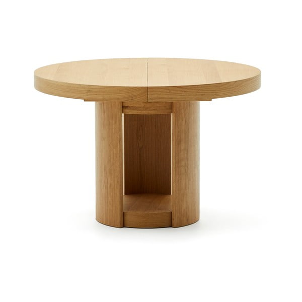 Kulatý rozkládací jídelní stůl s přídavnou deskou v dekoru dubu ø 120 cm Artis – Kave Home-image-3