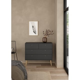 Antracitová nízká komoda 99x82 cm Bodo – Tvilum