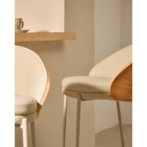 Béžová/ve světle přírodní barvě barová židle (výška sedáku 65 cm) Eamy – Kave Home-image-3