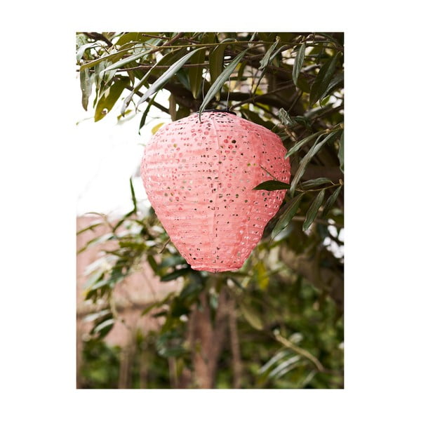 Růžová venkovní solární LED lucerna (výška 30 cm) Greatham – House Nordic-image-1