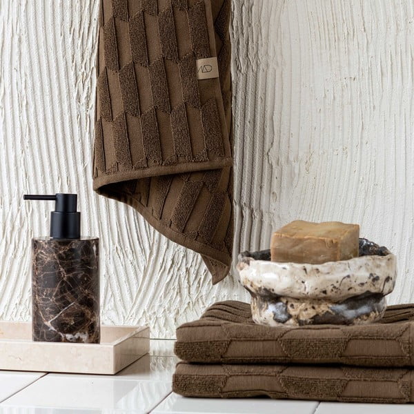 Tmavě hnědé bavlněné ručníky v sadě 2 ks 35x55 cm Geo – Mette Ditmer Denmark-image-3