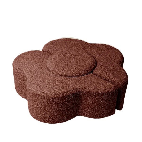 Hnědé pěnové hřiště 3 ks z materiálu bouclé výška 27 cm 88x90 cm – Meowbaby-image-2
