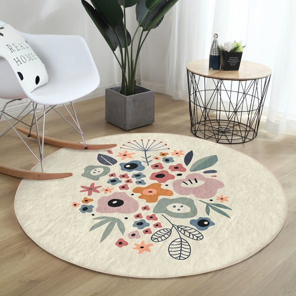 Pratelný kulatý koberec vhodný pro robotické vysavače ø 120 cm Comfort – Mila Home-image-1