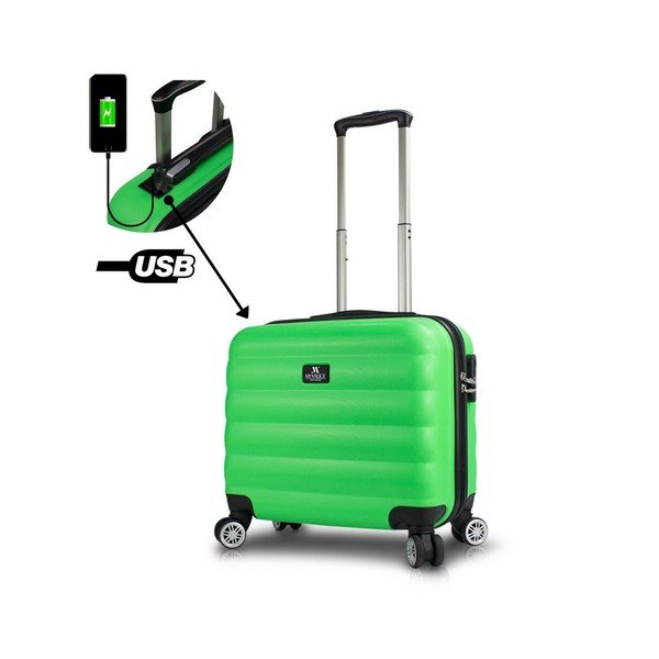 Zelený cestovní kufr na kolečkách s USB portem My Valice COLORS RESSNO Cabin Suitcase-image-1