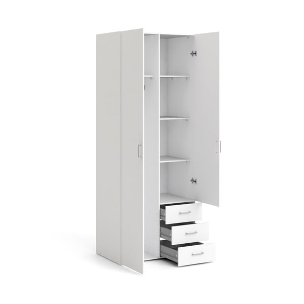 Bílá šatní skříň 78x200 cm Space – Tvilum-image-4