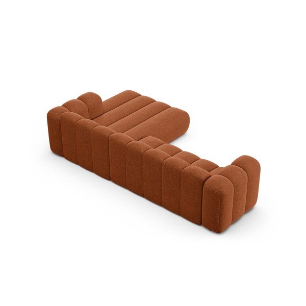 Žinylková rohová pohovka v cihlové barvě (pravý roh/s lenoškou) Lupine – Micadoni -image-3