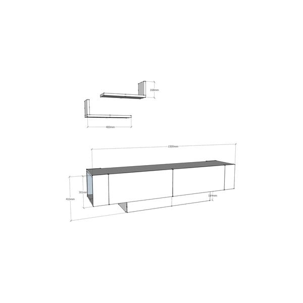 Bílá TV sestava 150x42 cm Matera – Zena Home-image-3