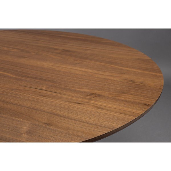 Kulatý jídelní stůl s deskou v dekoru ořechového dřeva ø 120 cm Barlet – Dutchbone-image-4